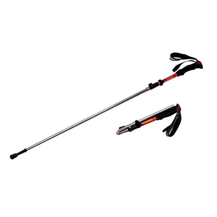 125cm Adjustable Portable Outdoor Aluminum Alloy Trekking Poles Stick(Red)