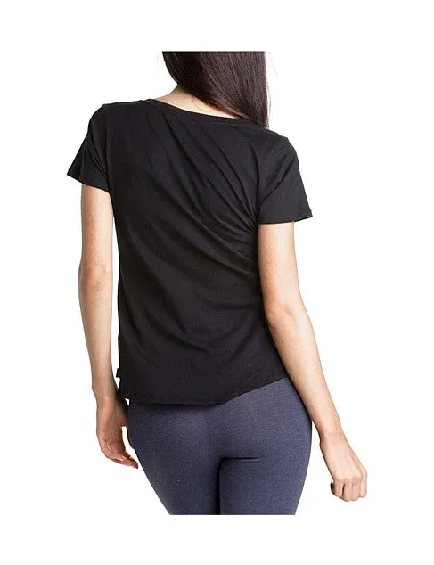 2 x Bonds Womens Scoop Neck Tee T-Shirt Top Cotton Black