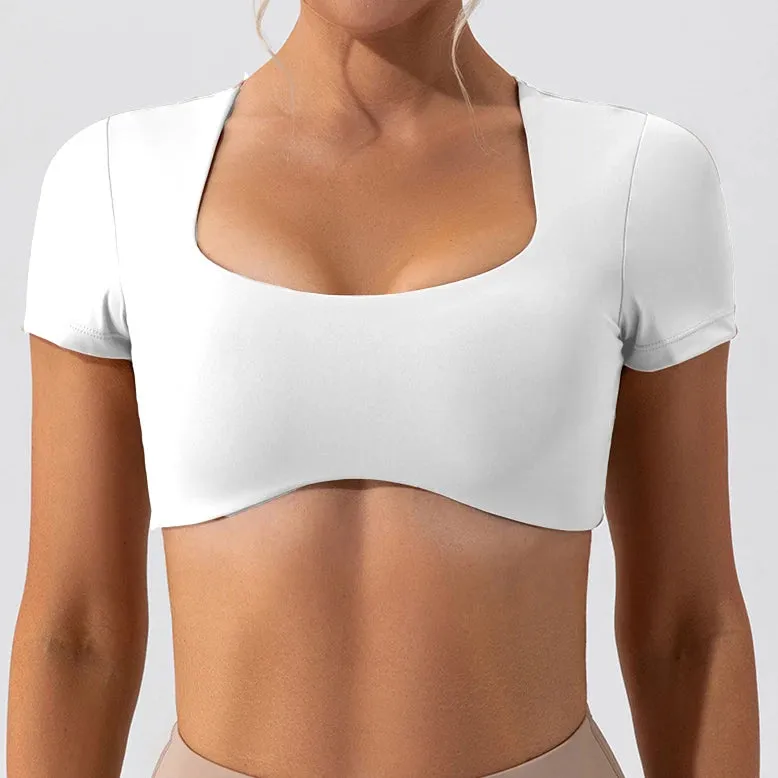 2024 Shockproof Short Sleeve Fitness Bra