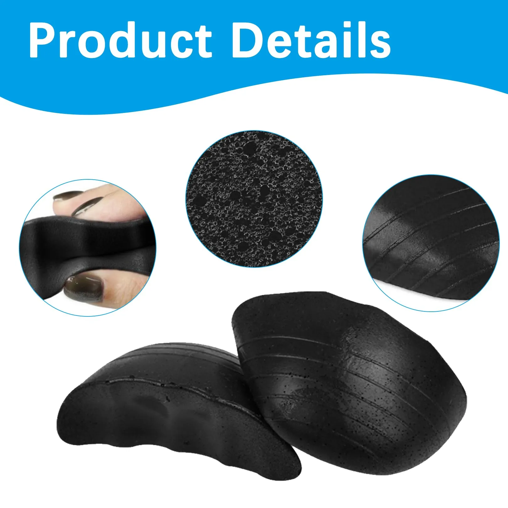 3 pairs of shoe filler shoe pads, adjustable shoe filler, shoe filler toe pads, toe insoles, shoe filler shoe insert, for large shoes, adjustable insoles, for women and men