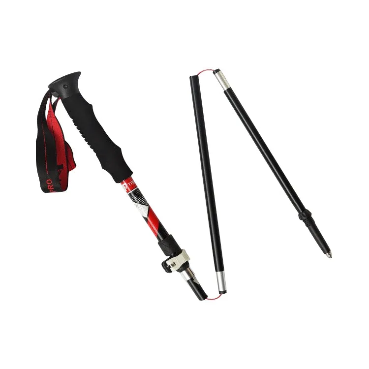 5 Node Portable Foldable Aluminium Alloy Alpenstocks Trekking Poles, Folding Length : 35CM (Black)