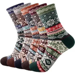 5 Pack Wool Blend Winter Socks – Warmth and Comfort