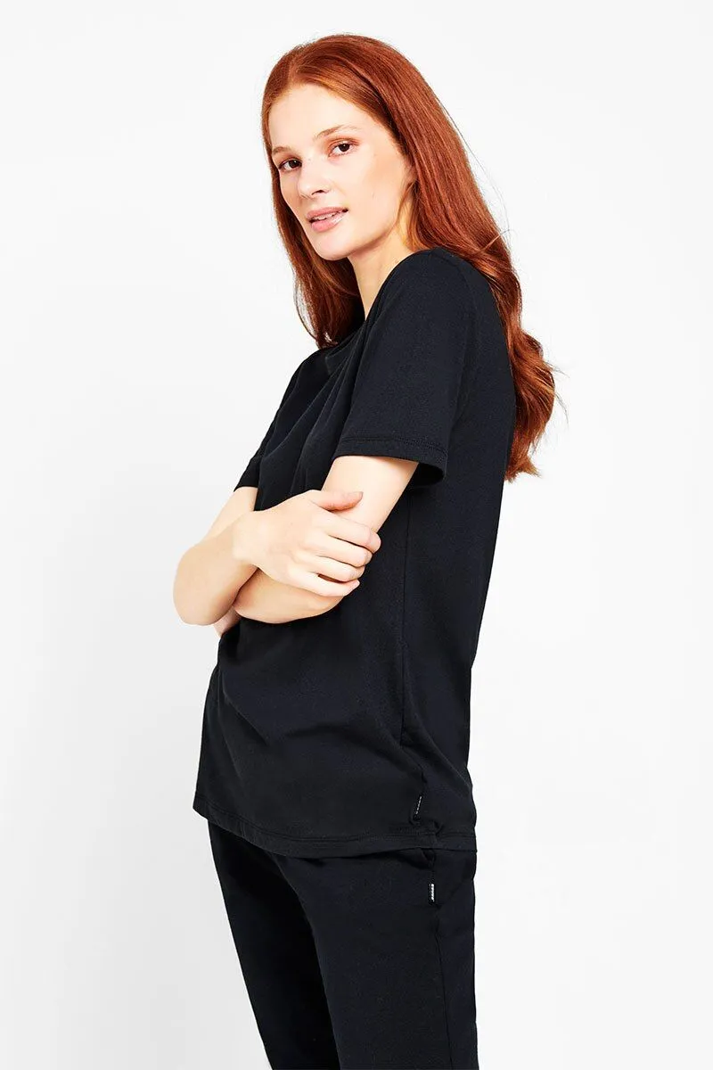 6 x Bonds Womens Core Crew Tee Cotton T-Shirt Black