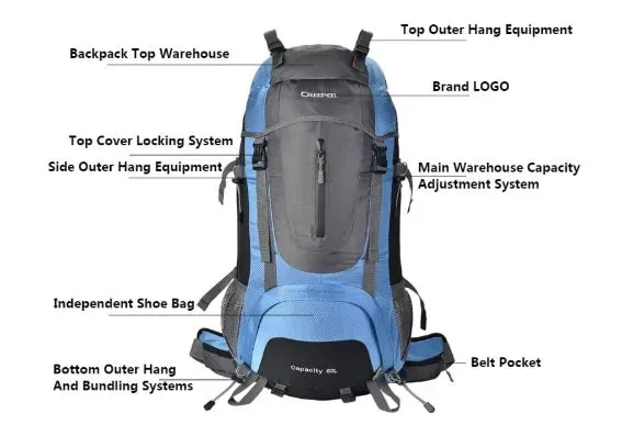 60L Professional Camping Climbing Trekking Rucksack