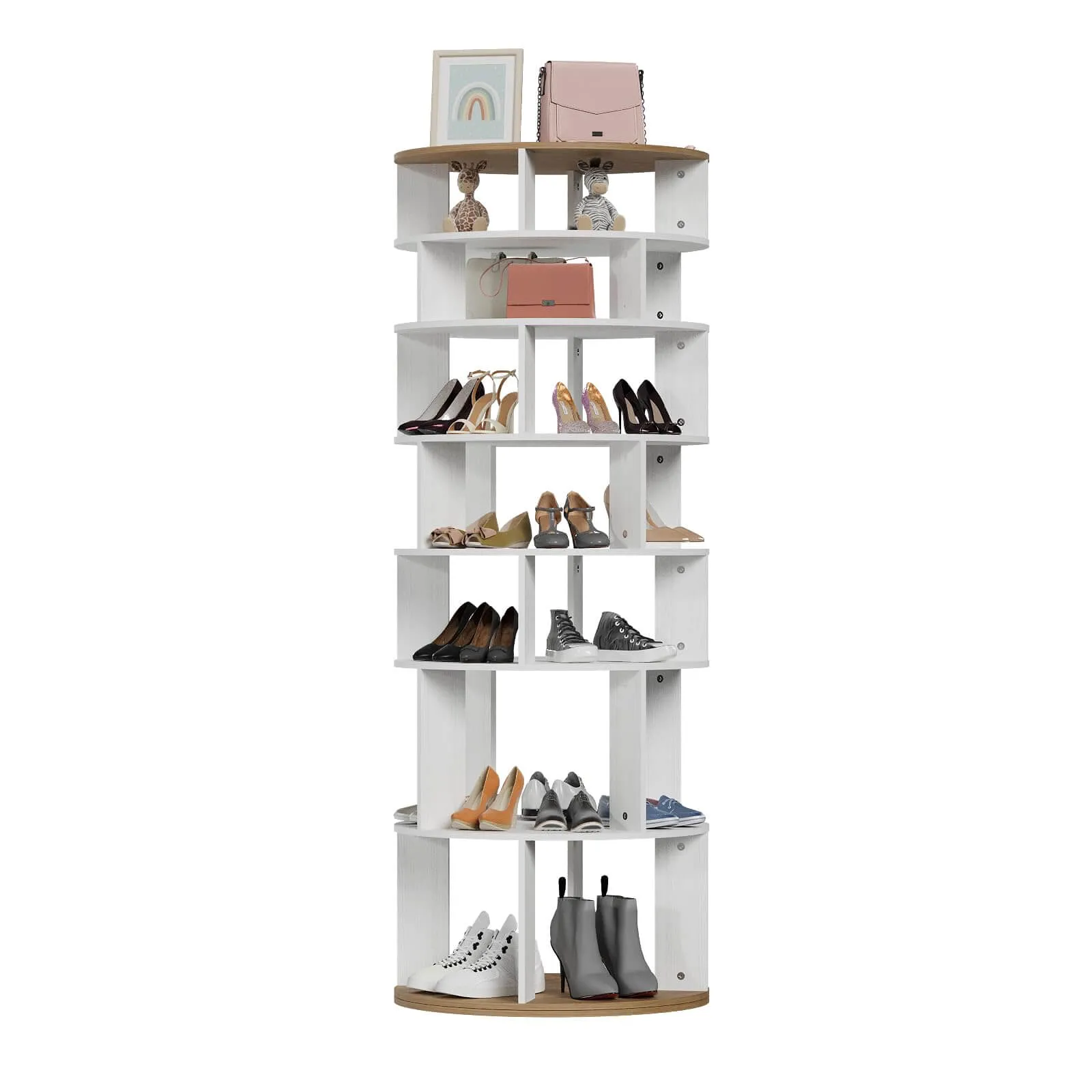 7 Tier Rotating Shoe Rack Spinning Display Shelf  IF077