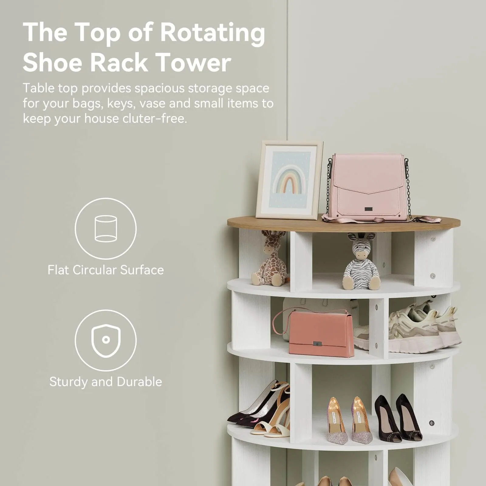 7 Tier Rotating Shoe Rack Spinning Display Shelf  IF077