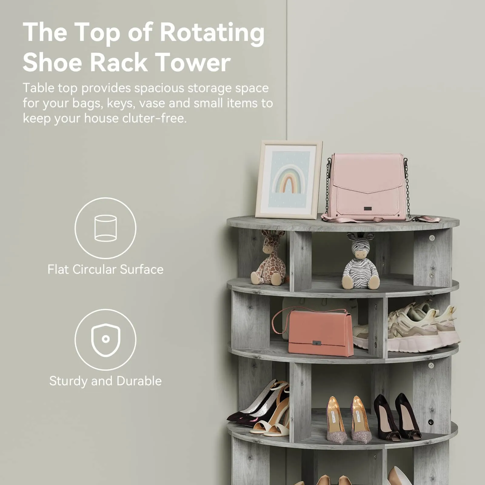 7 Tier Rotating Shoe Rack Spinning Display Shelf  IF077