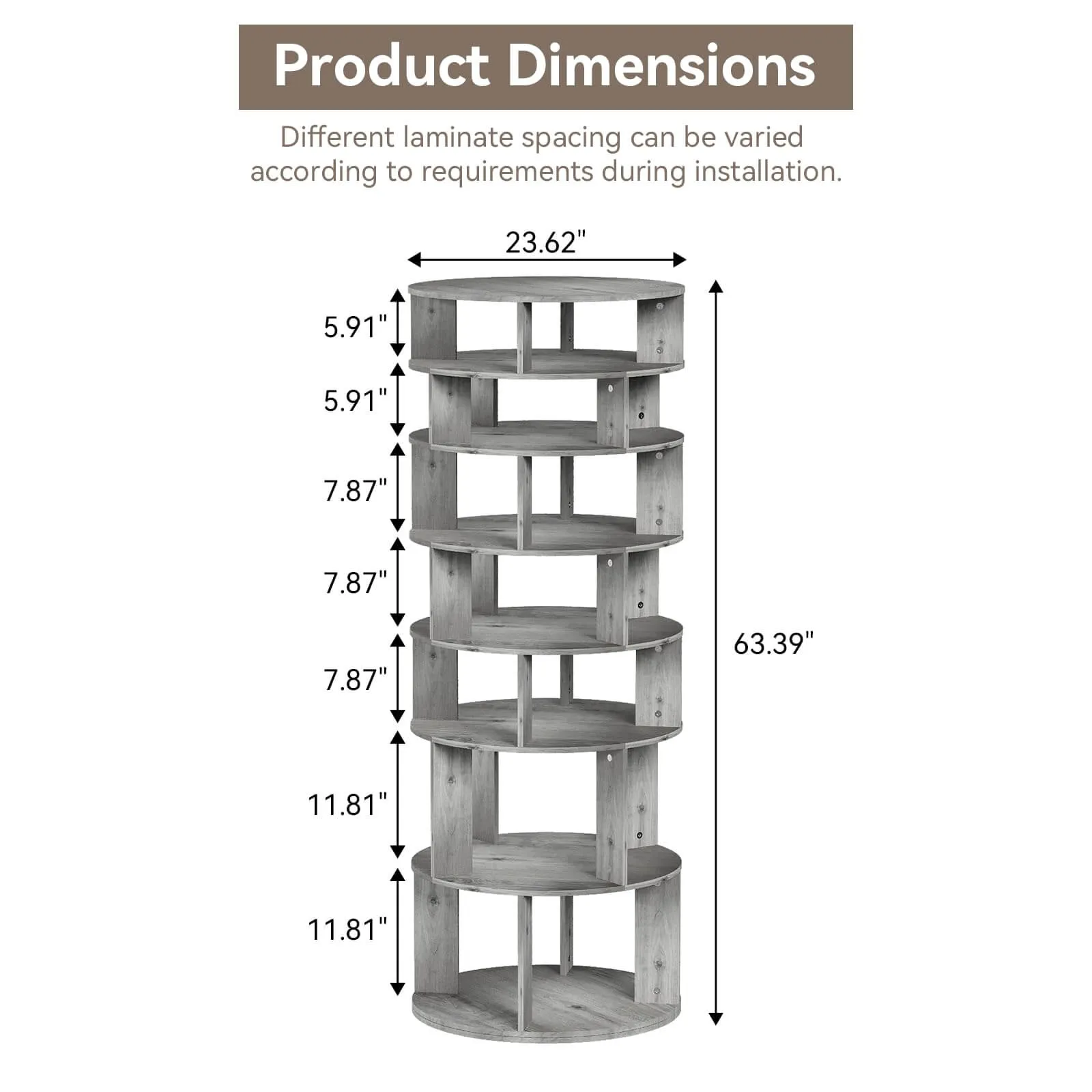 7 Tier Rotating Shoe Rack Spinning Display Shelf  IF077