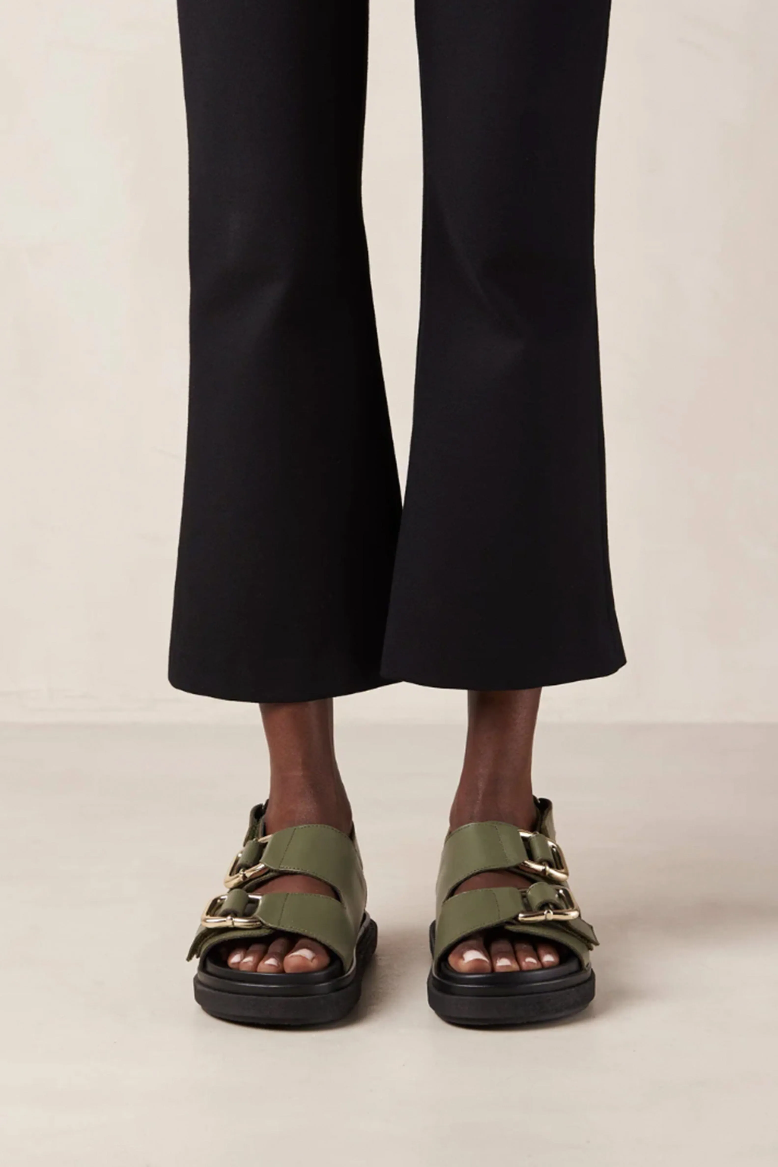 ALOHAS | Harper Leather Sandals - Olive