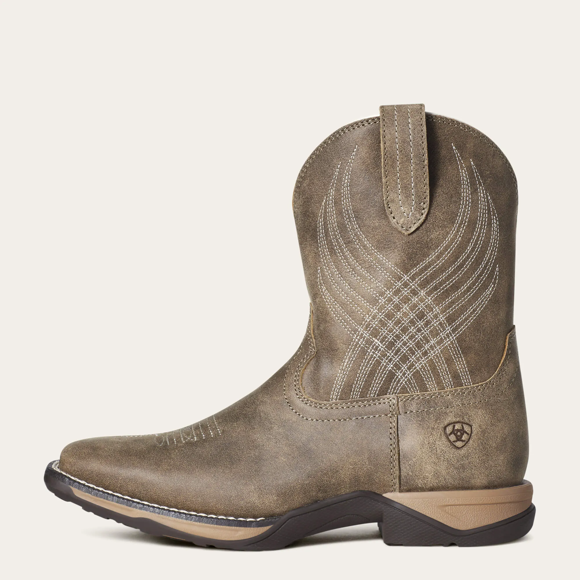 Ariat Brown Square Toe Anthem Western Boots for Kids