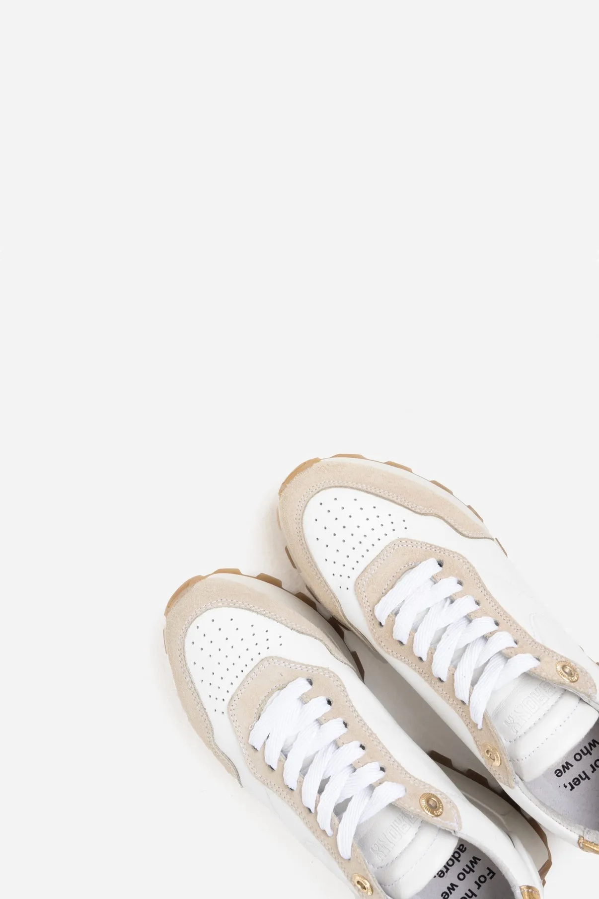 Avery Off White Gold Chunky Sneakers