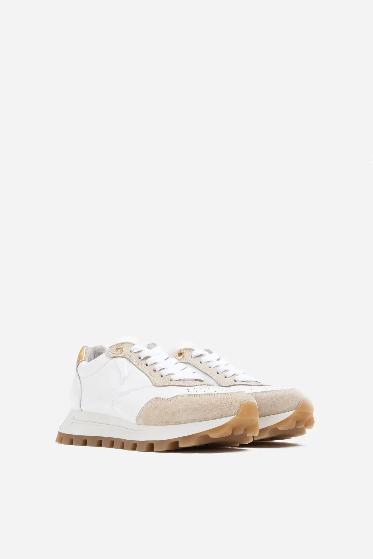 Avery Off White Gold Chunky Sneakers