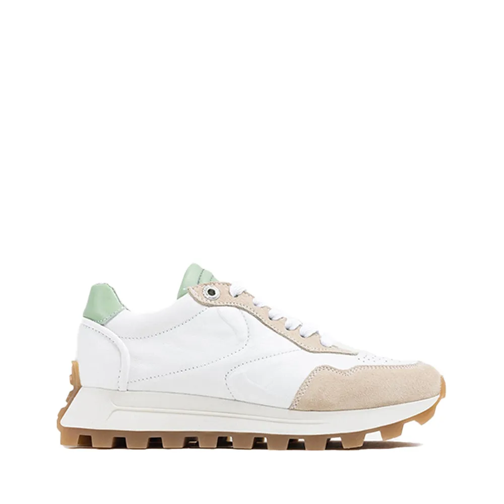 Avery Off White Pastel Green Chunky Sneakers