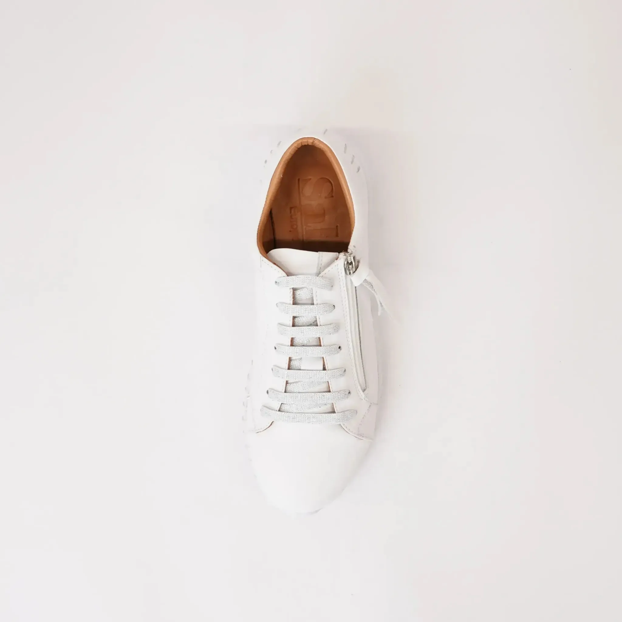 Bibi White Leather Sneakers