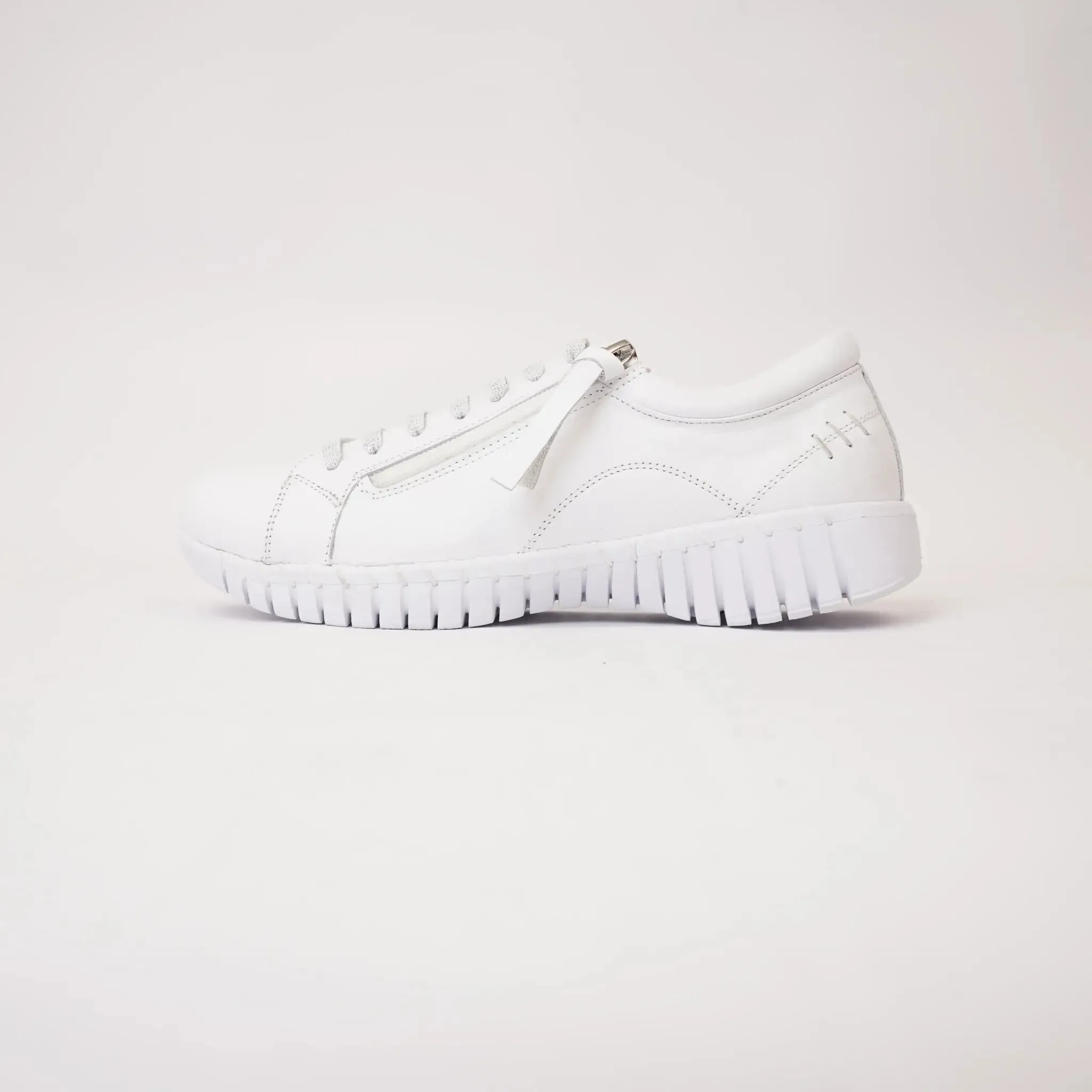 Bibi White Leather Sneakers