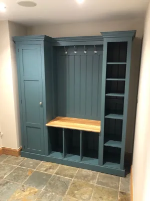 Boot Room Bench with Open Shelving