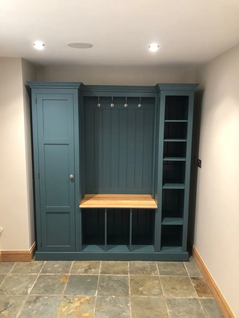 Boot Room Bench with Open Shelving