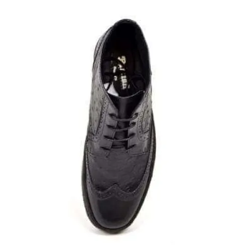 British Walkers Playboy Original Ostrich Wingtip Men's Black Leather and Ostrich High Tops