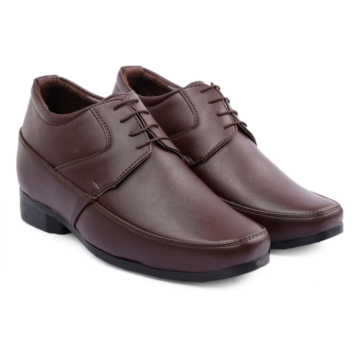 BXXY 9 cm (3 Inch) Hidden Height Increasing Dress and Derby Lace-Up Formal Faux Leather Shoes for Men