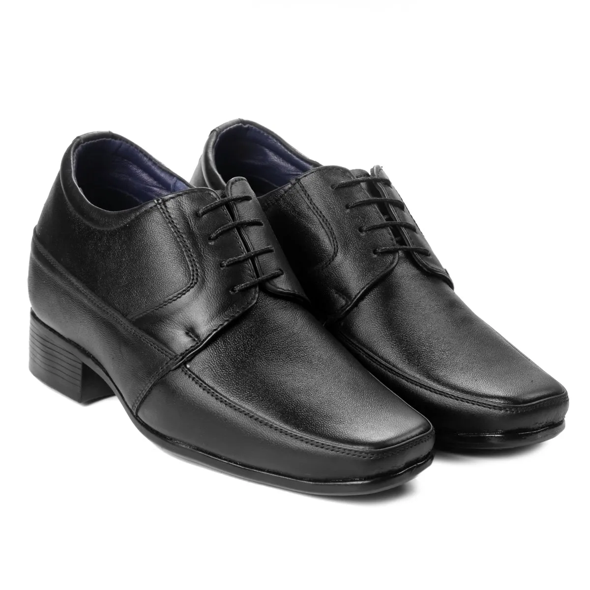 BXXY 9 cm (3 Inch) Hidden Height Increasing Dress and Derby Lace-Up Formal Faux Leather Shoes for Men