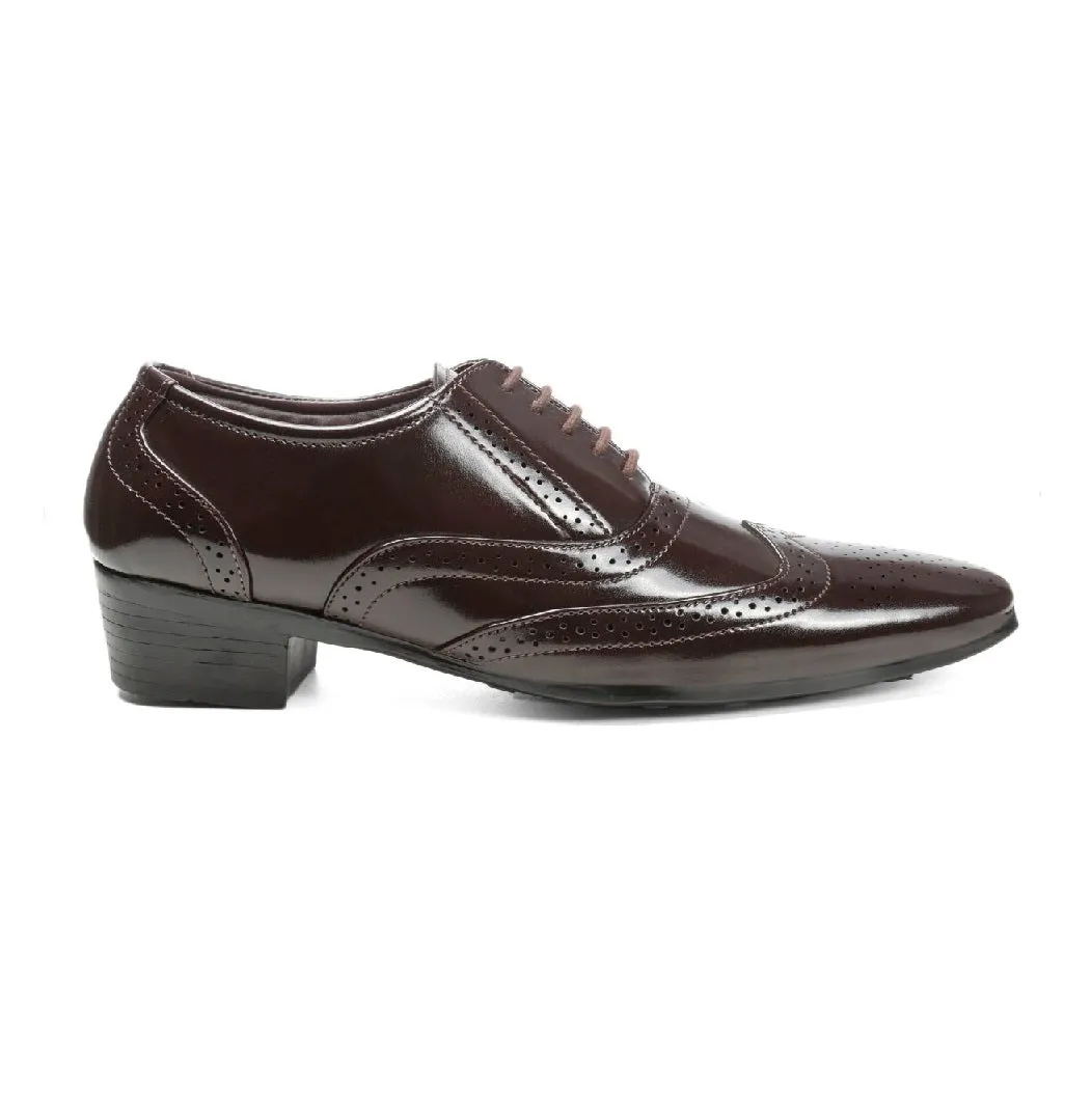 BXXY Height Increasing Party Wear Brogue Oxford Shoes