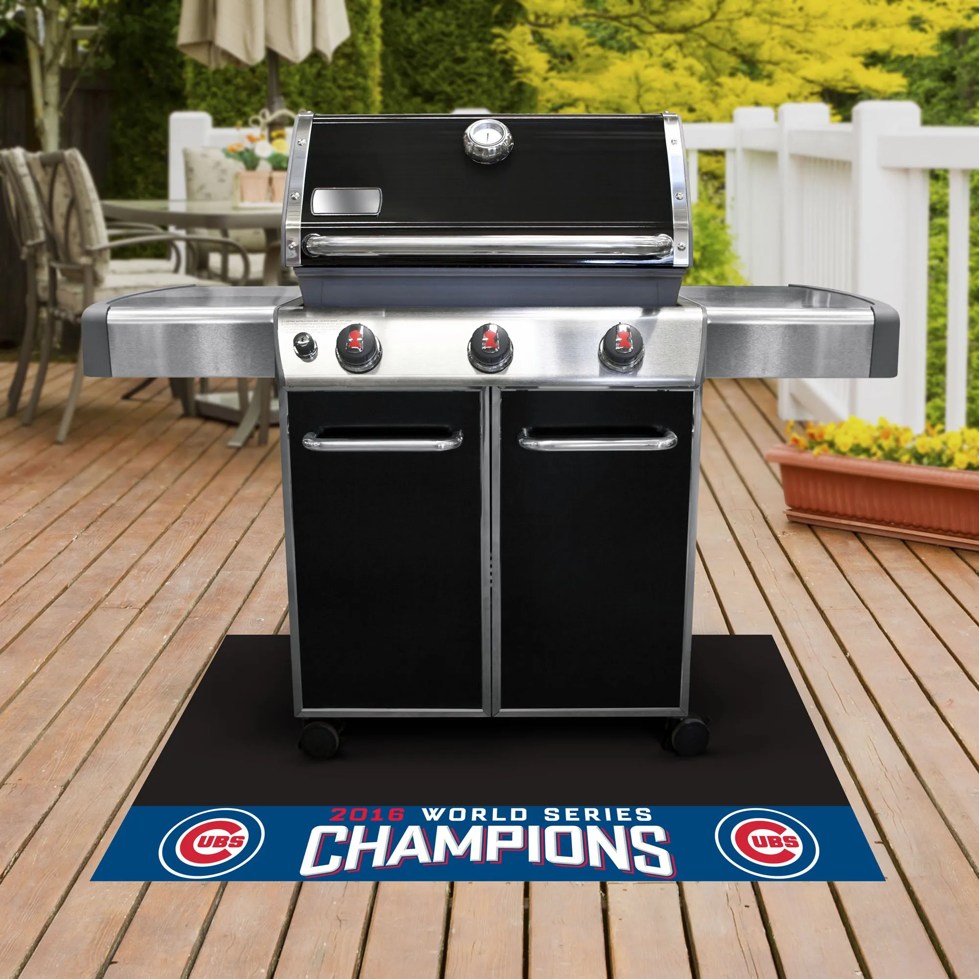 Chicago Cubs 2016 World Series Champions Vinyl Grill Mat - 26in. x 42in.