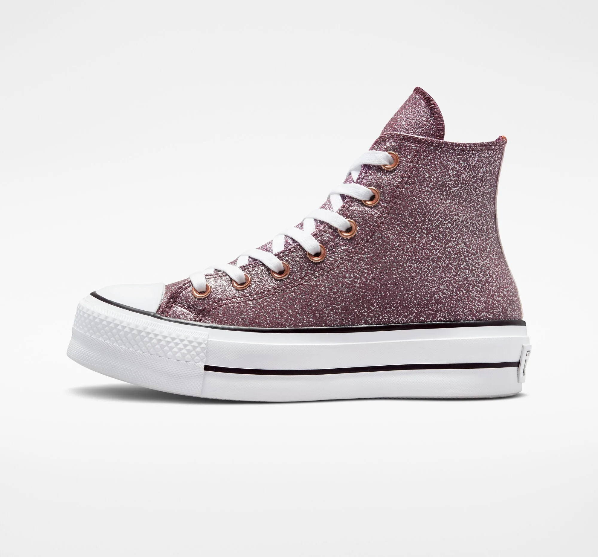 Chuck Taylor All Star Lift Platform Metallic Glitter Dark Whine