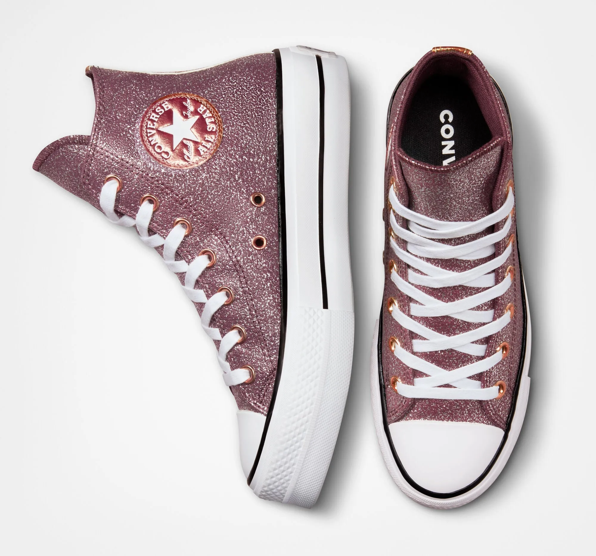 Chuck Taylor All Star Lift Platform Metallic Glitter Dark Whine