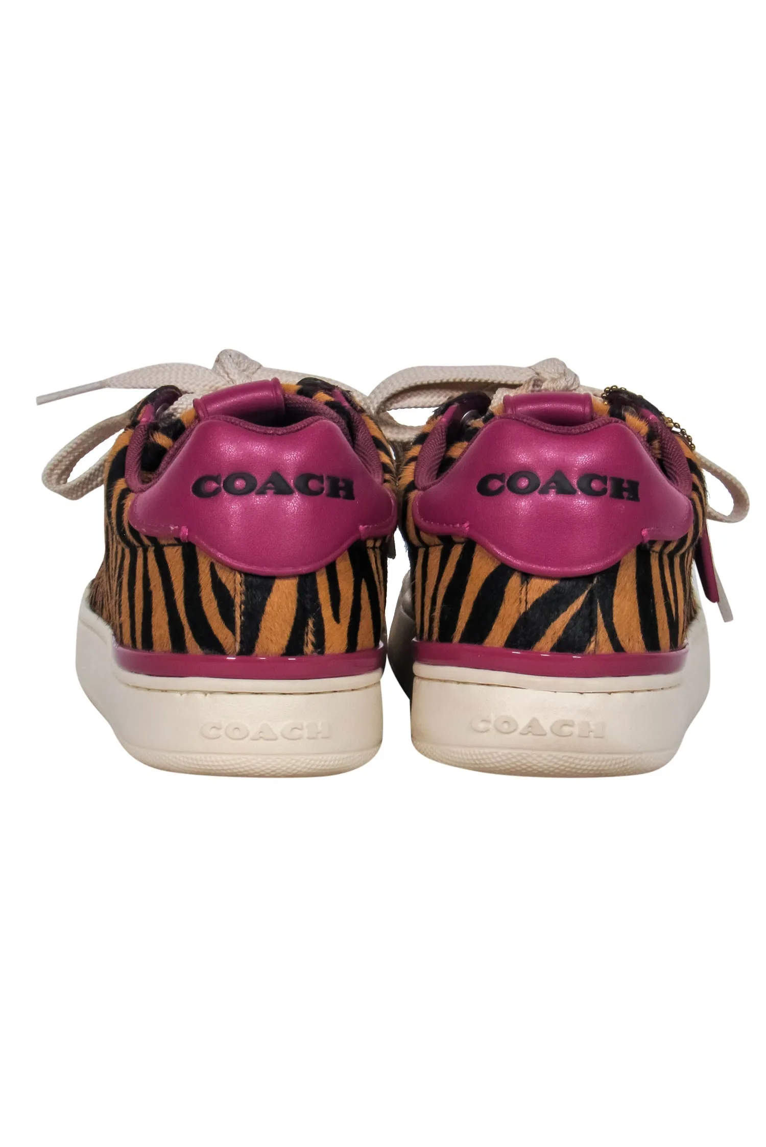 Coach - Tiger Print Calf Hair Sneakers w/ Purple Leather Trim Sz 7.5