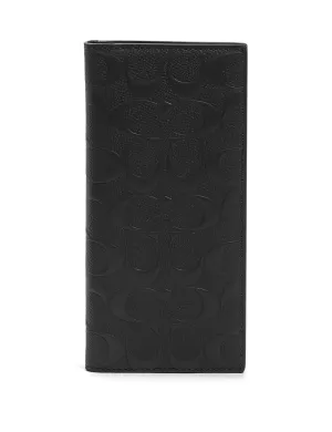 Coach Women's Black Breast Pocket Wallet In Signature Leather