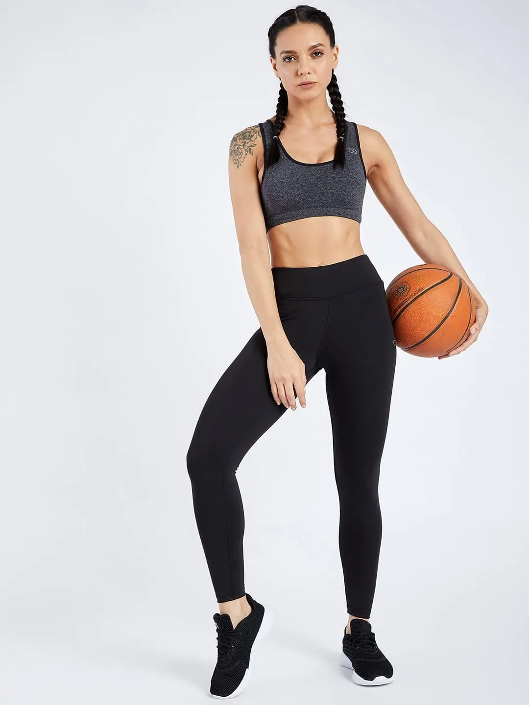 Creeluxe Power Me Charcoal Sports Bra