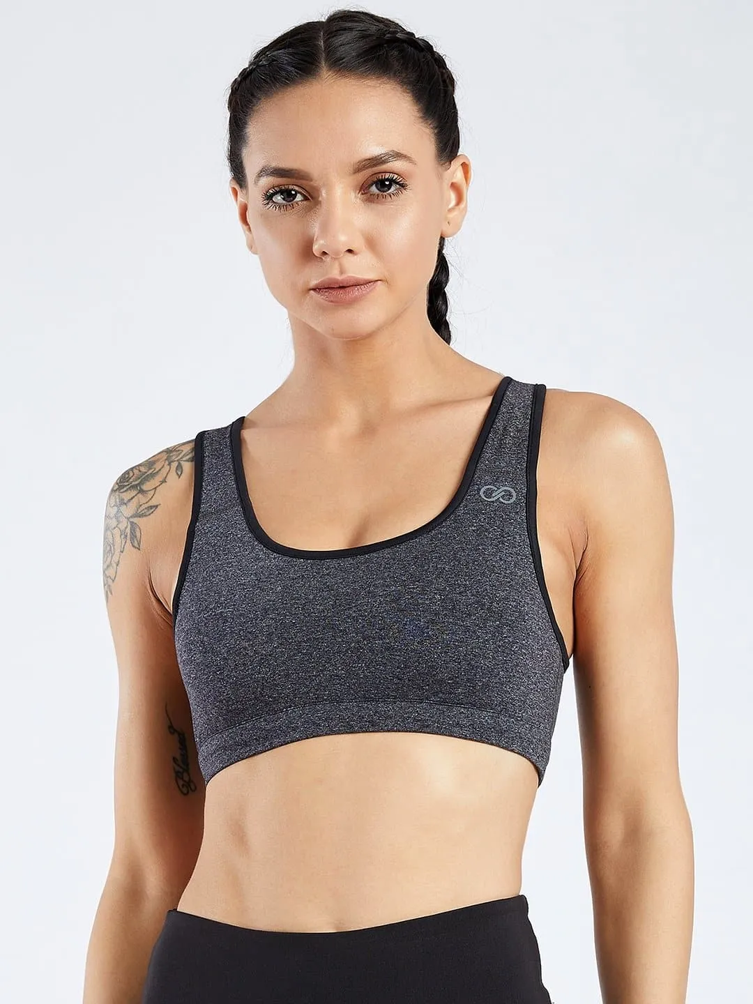 Creeluxe Power Me Charcoal Sports Bra