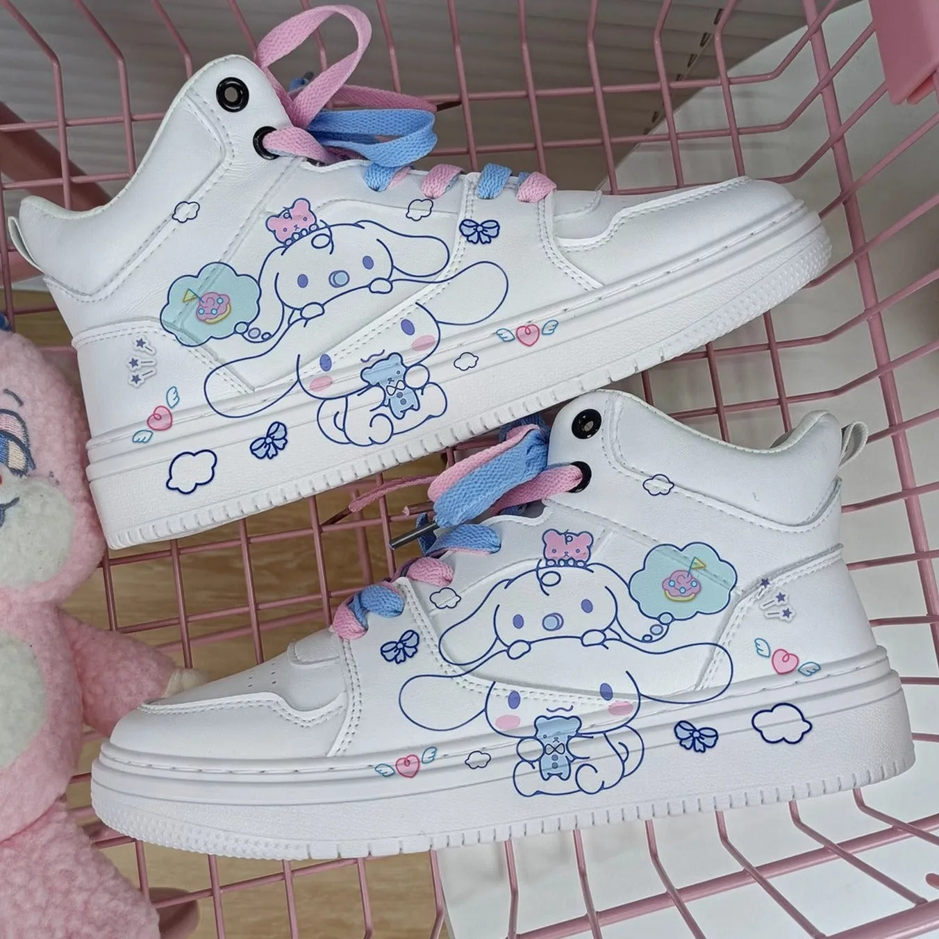 Cute Preppy Sneakers Aesthetic Shoe With High-top