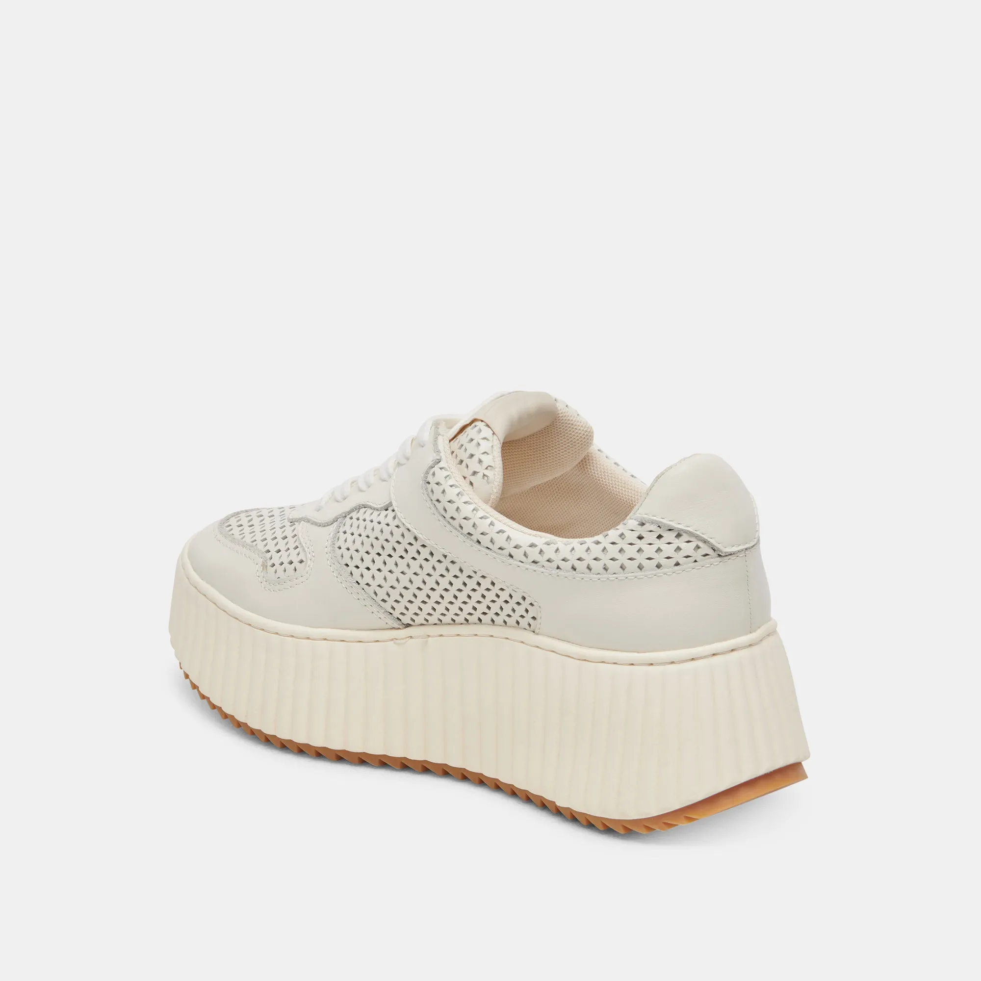 DAISHA SNEAKERS WHITE PERFORATED LEATHER