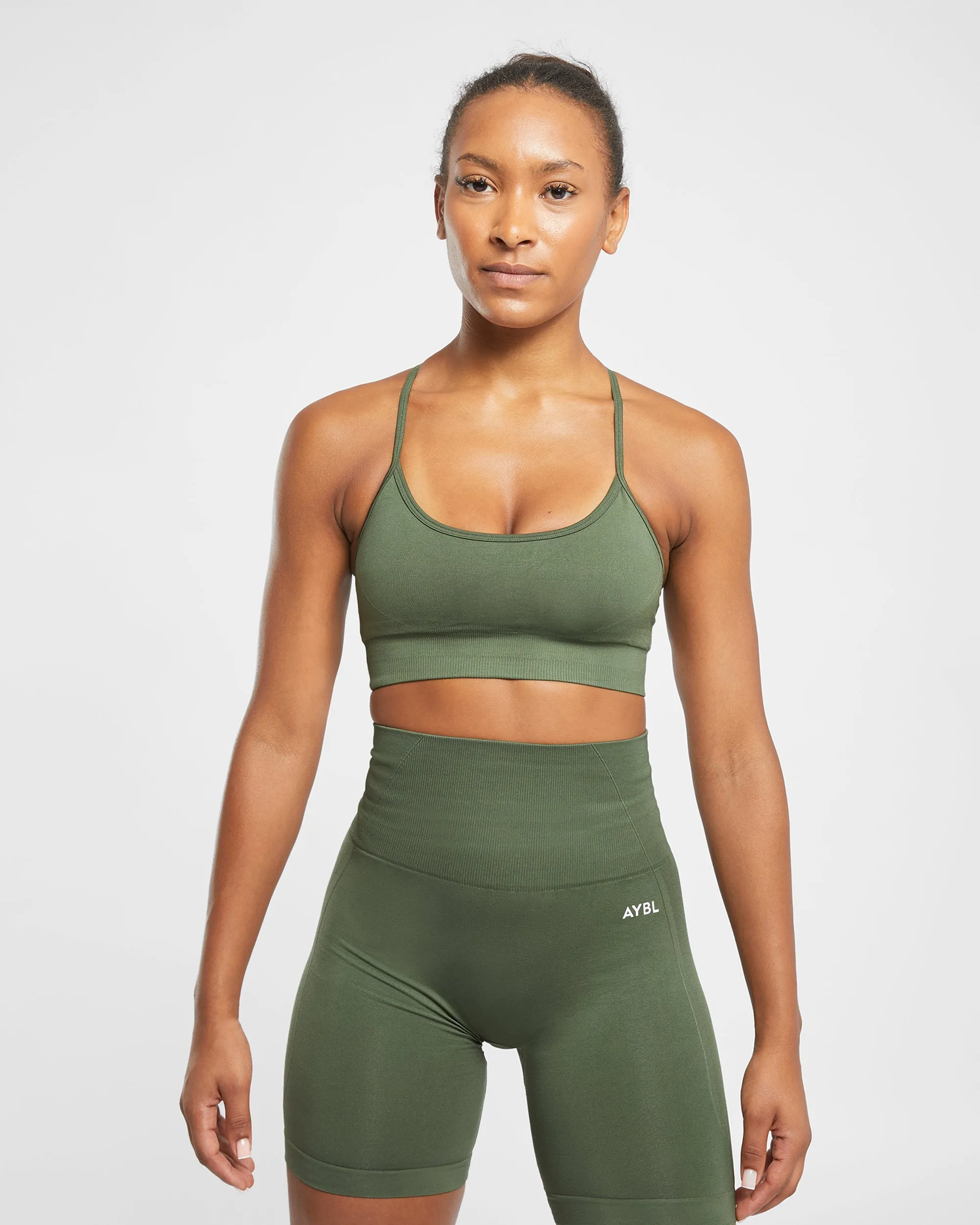 Empower Seamless Sports Bra - Khaki Green