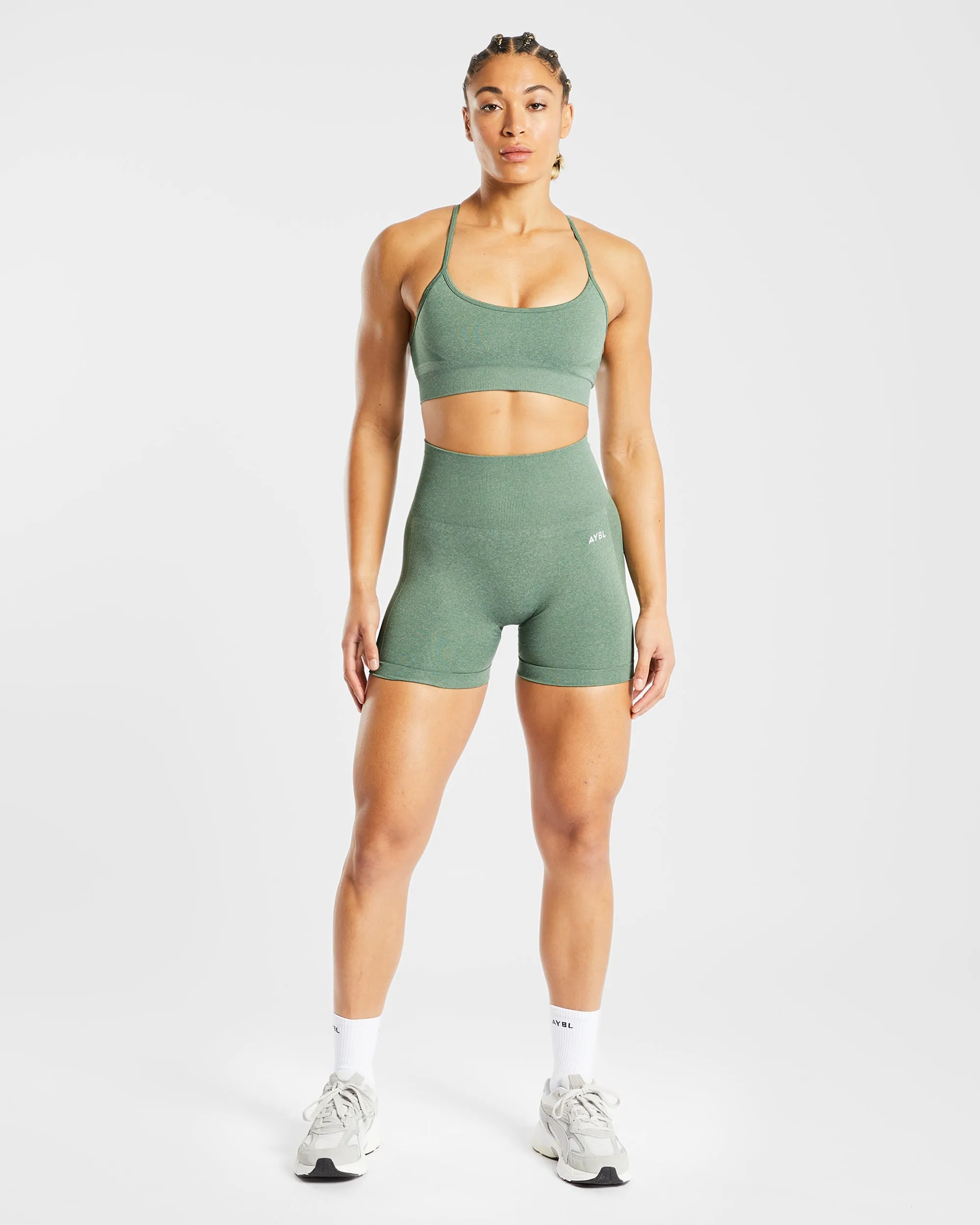 Empower Seamless Sports Bra - Olive Marl