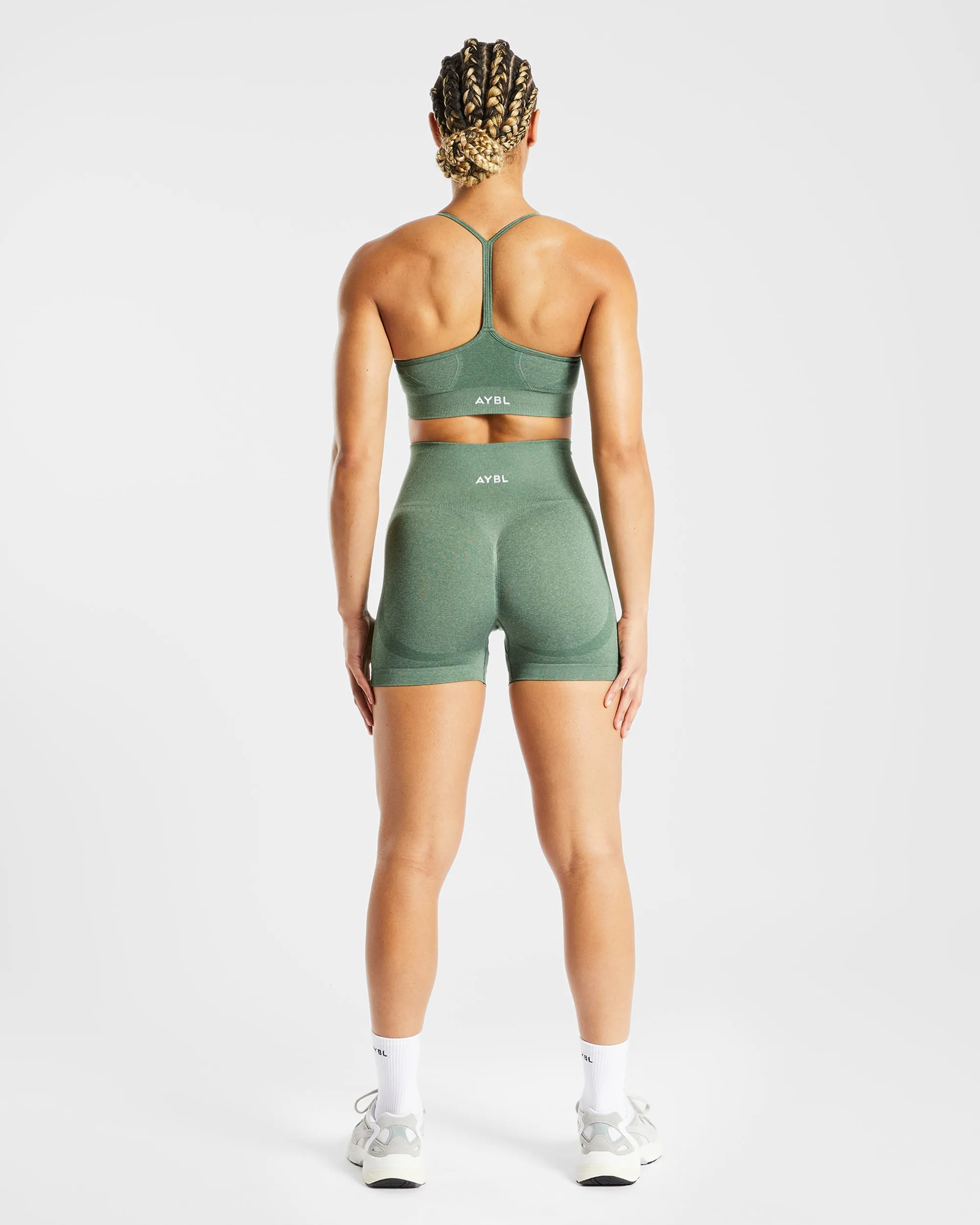 Empower Seamless Sports Bra - Olive Marl