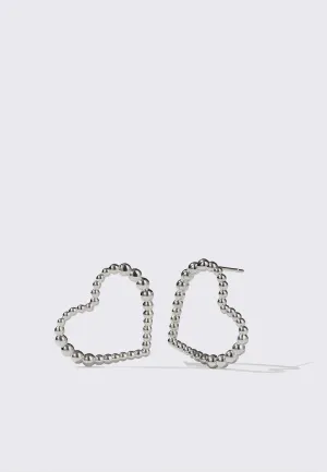 Fizzy Heart Earrings Medium - Silver