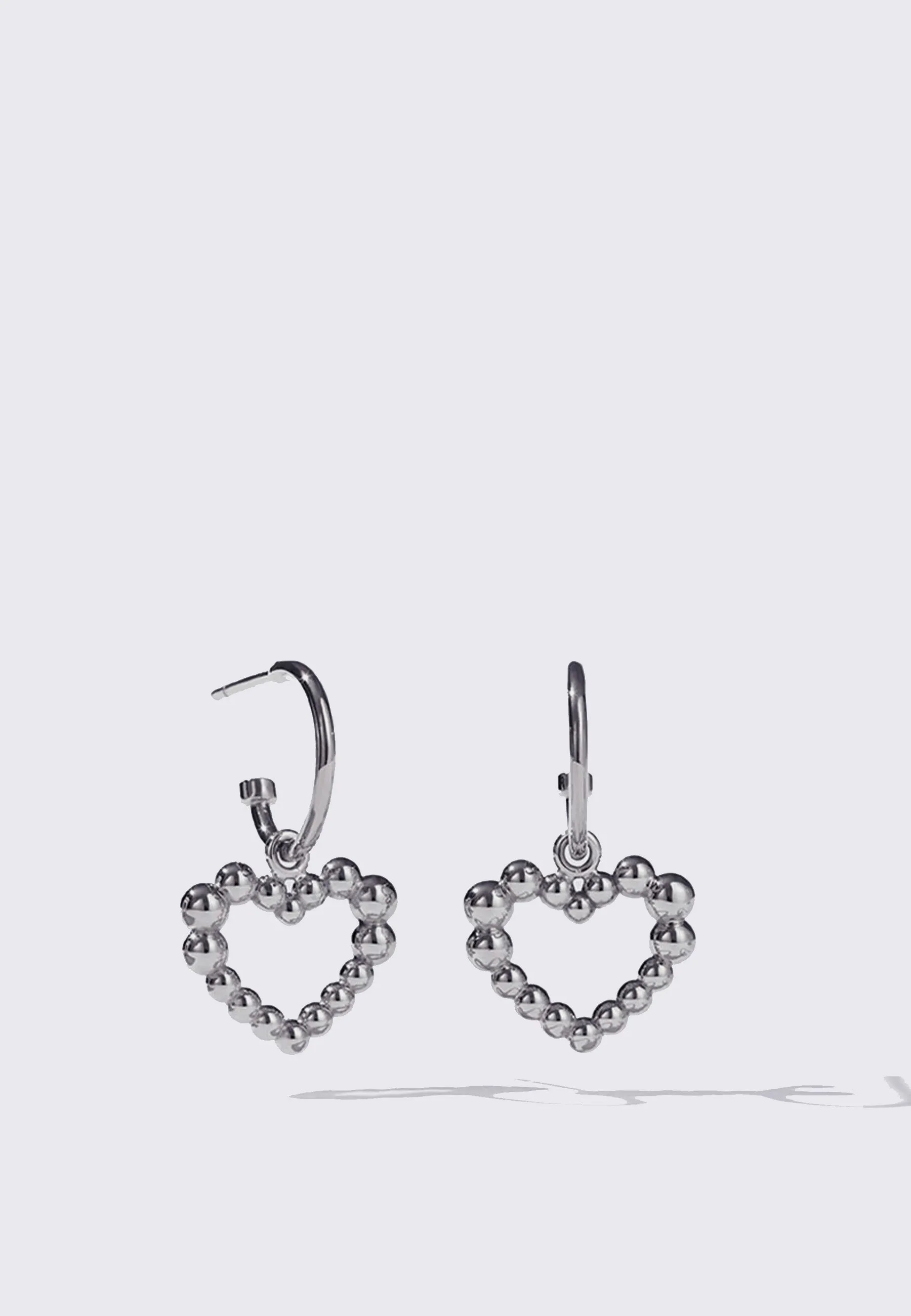 Fizzy Heart Signature Hoops - Silver