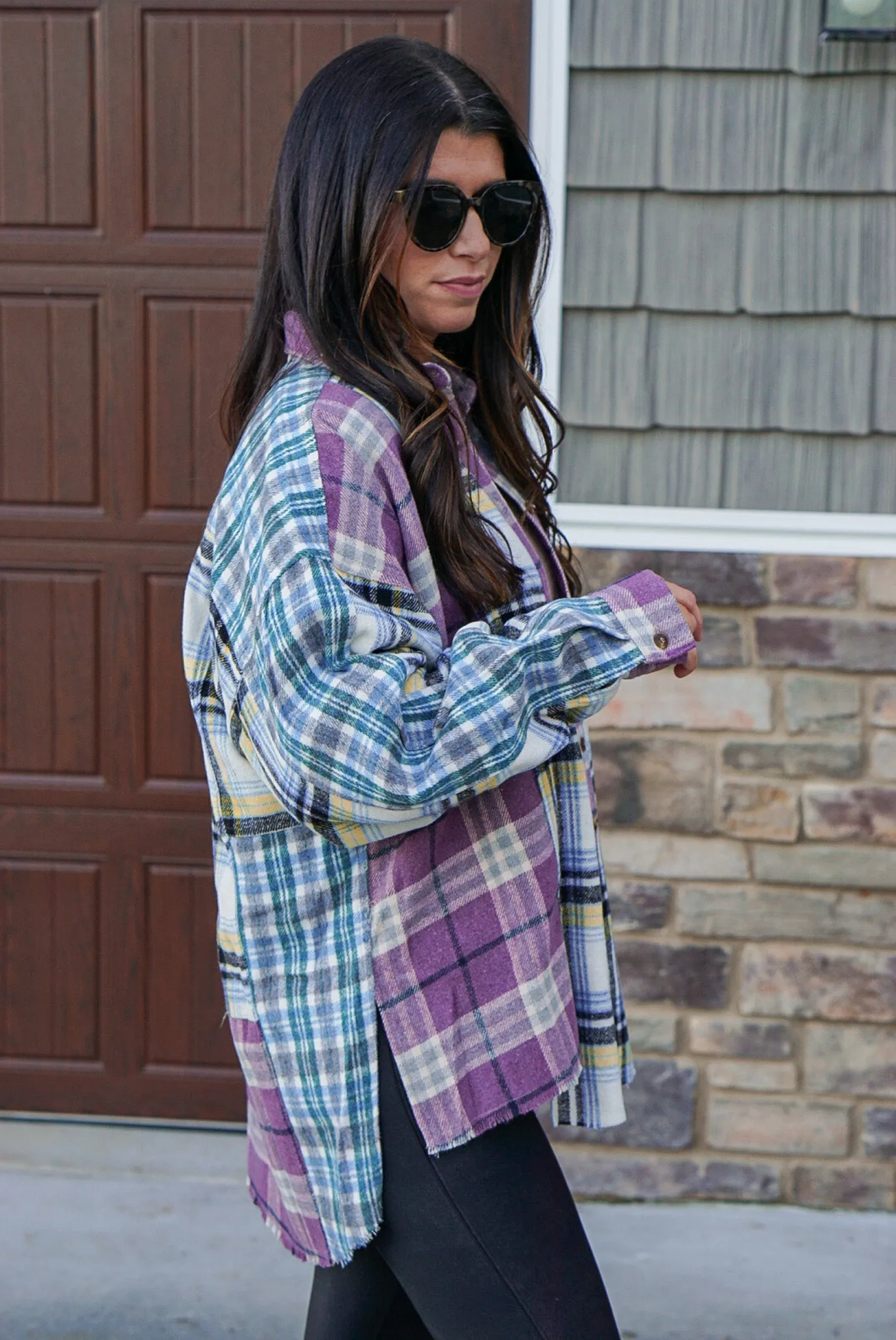 Flannel Season Lavender Plaid Shirt