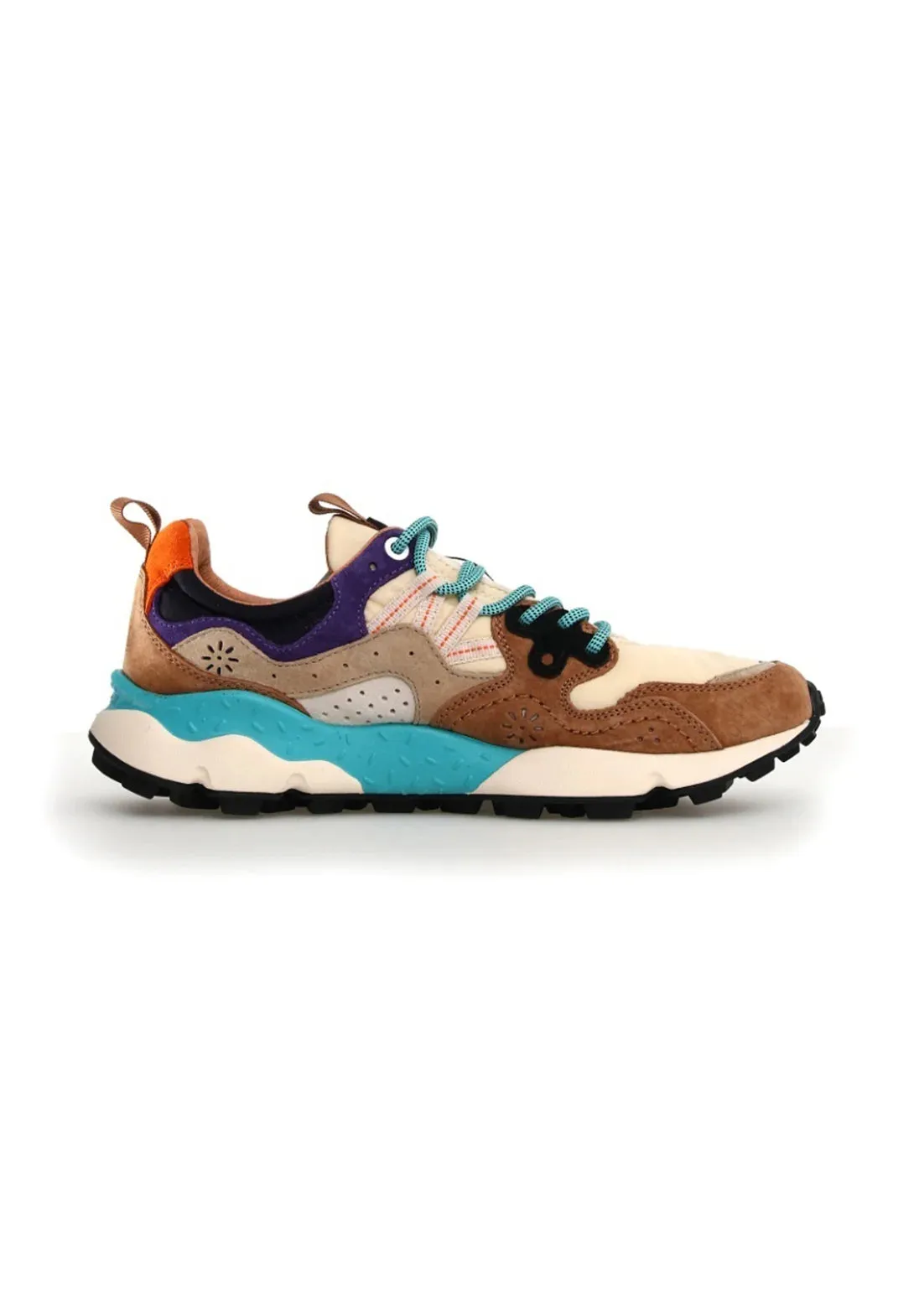 FLOWER MOUNTAIN | Yamano 3 Suede/Nylon Sneakers | Light Brown-Beige-Violet