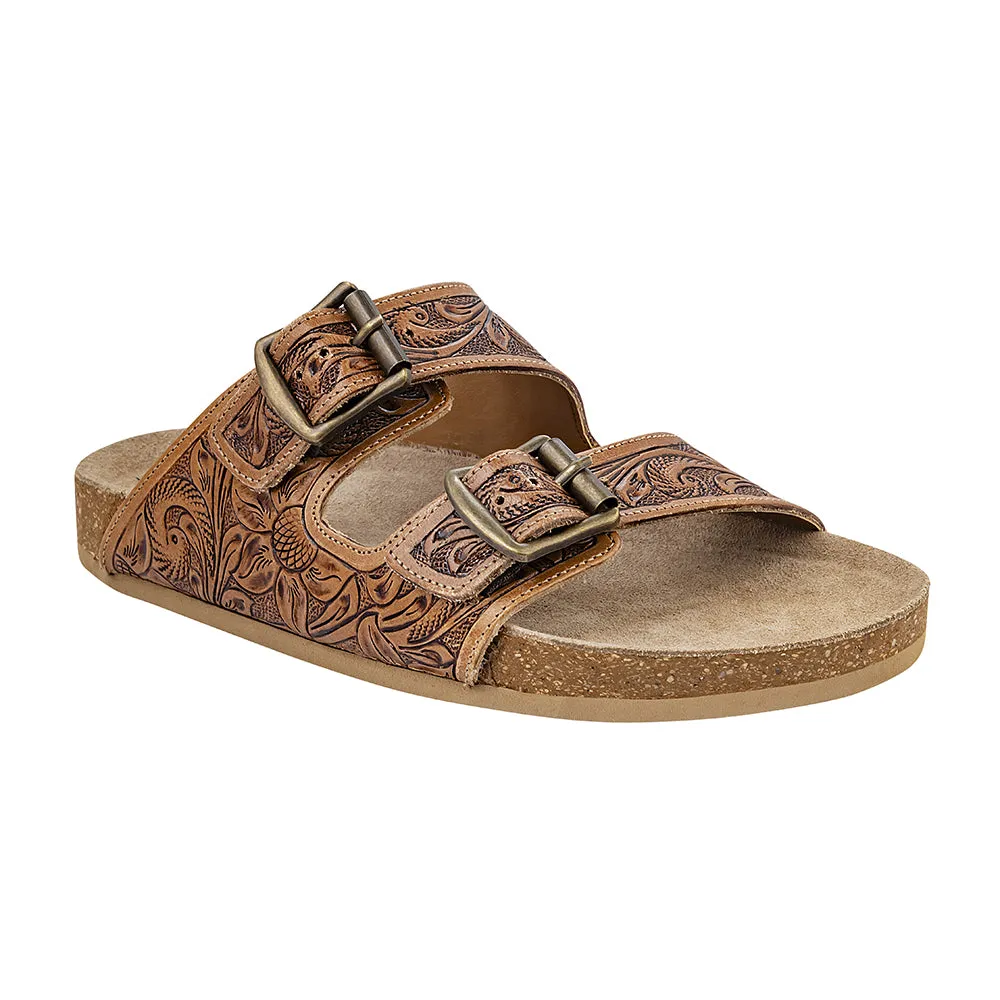 Footo Western Hand-Tooled Sandals