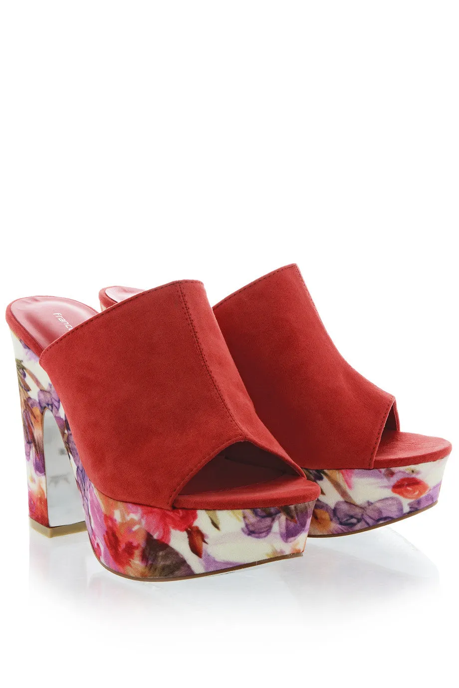 FRANCESCO MILANO PRIMAVERA Red Floral Sandals