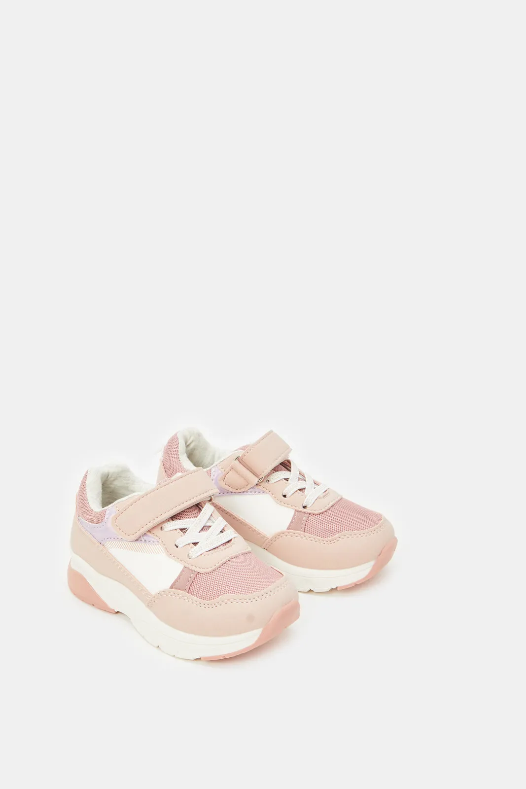 Girls Pink Velcro Sneakers