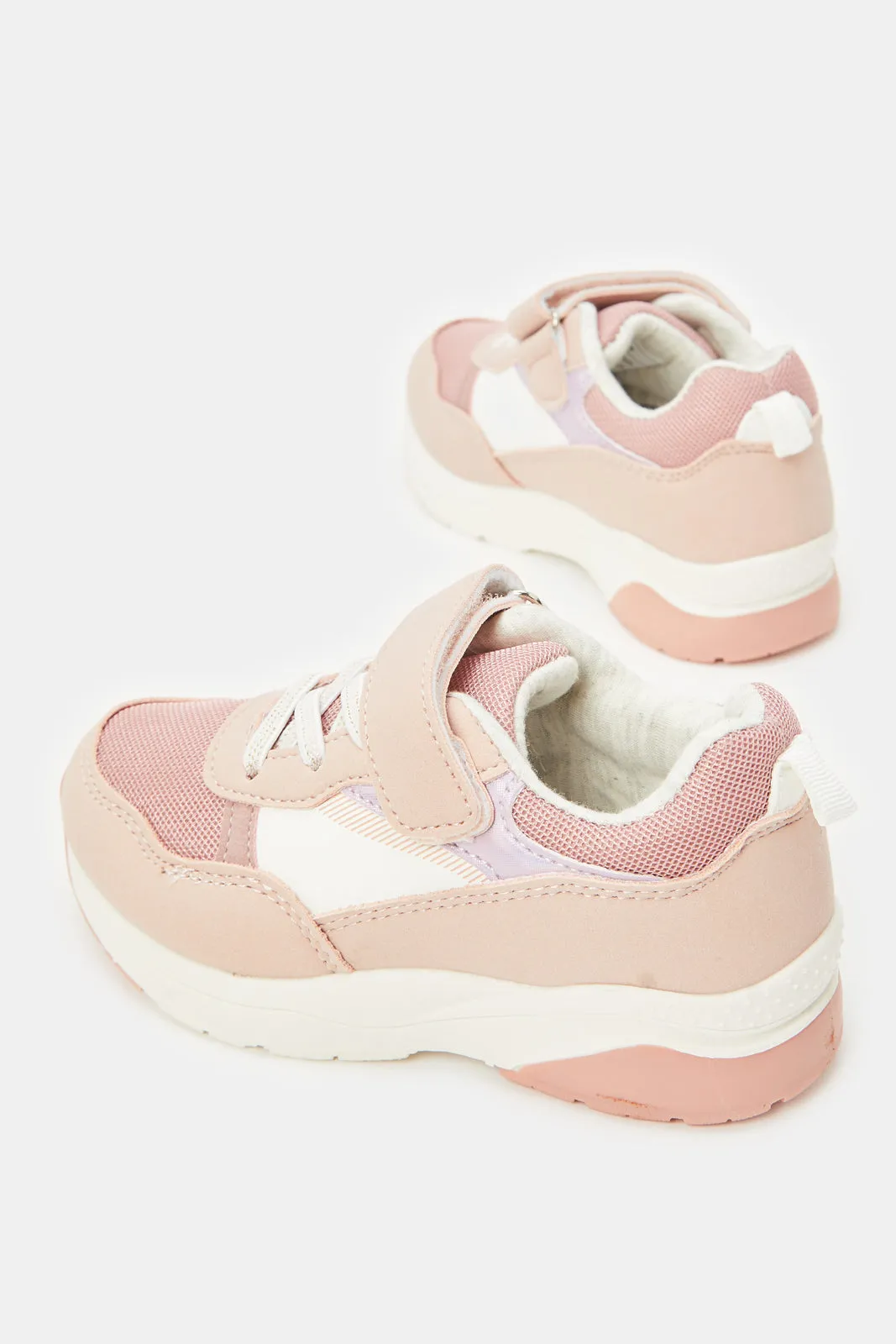 Girls Pink Velcro Sneakers