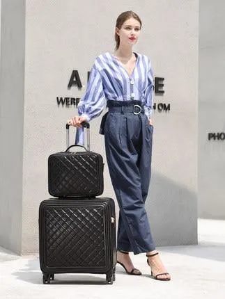 High Capacity Luxury Retro PU Leather Suitcases