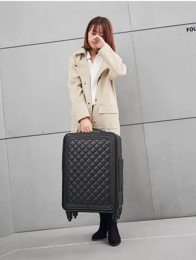 High Capacity Luxury Retro PU Leather Suitcases