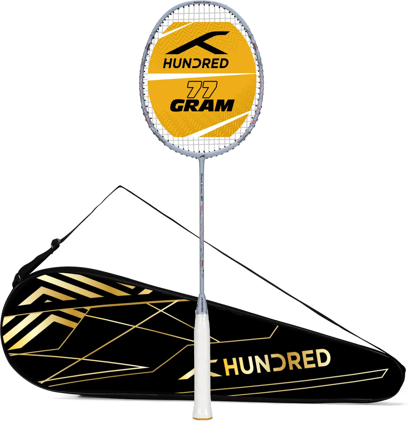 Hundred Power Surge 20 Strung Badminton Racquet (Grey)