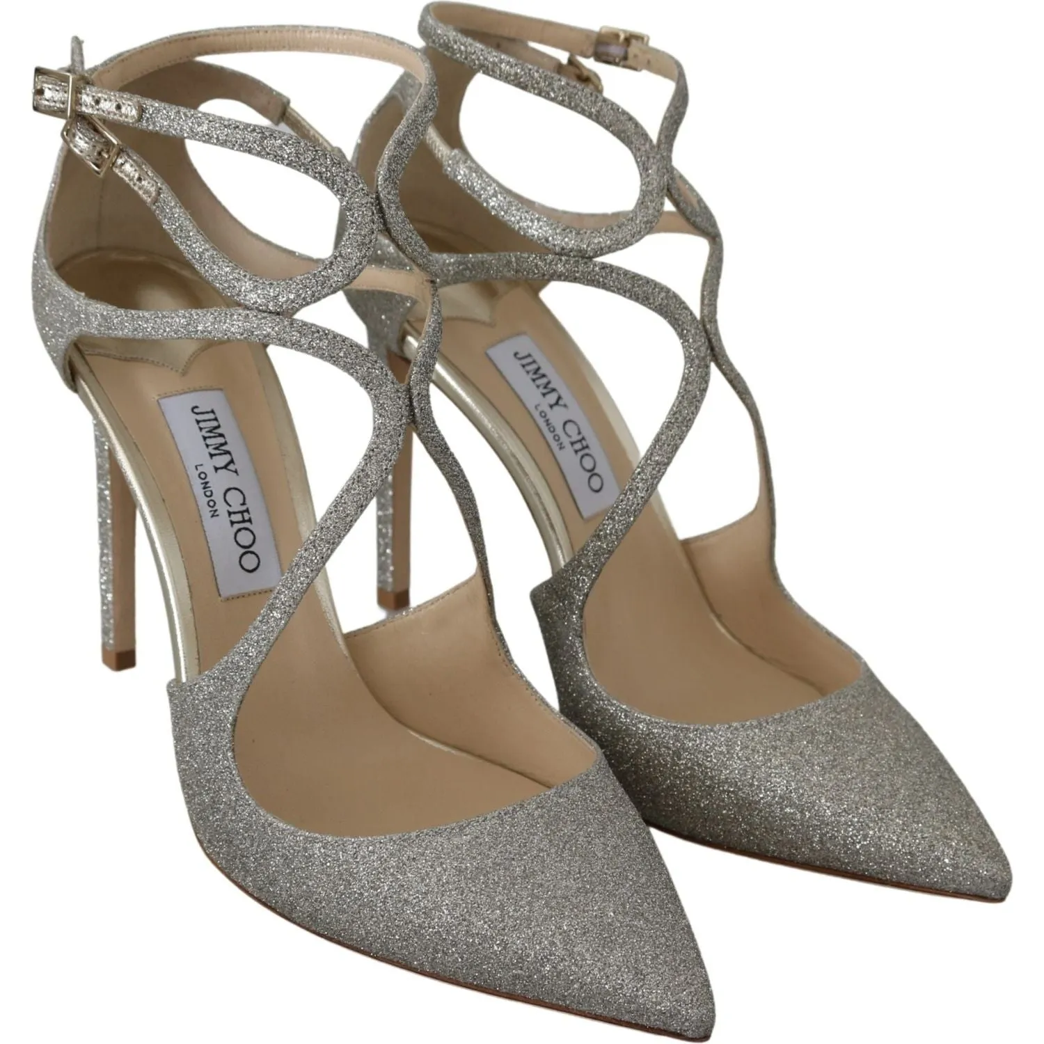 Jimmy Choo Platinum Ice Lancer Leather Pumps - Elegance Refined