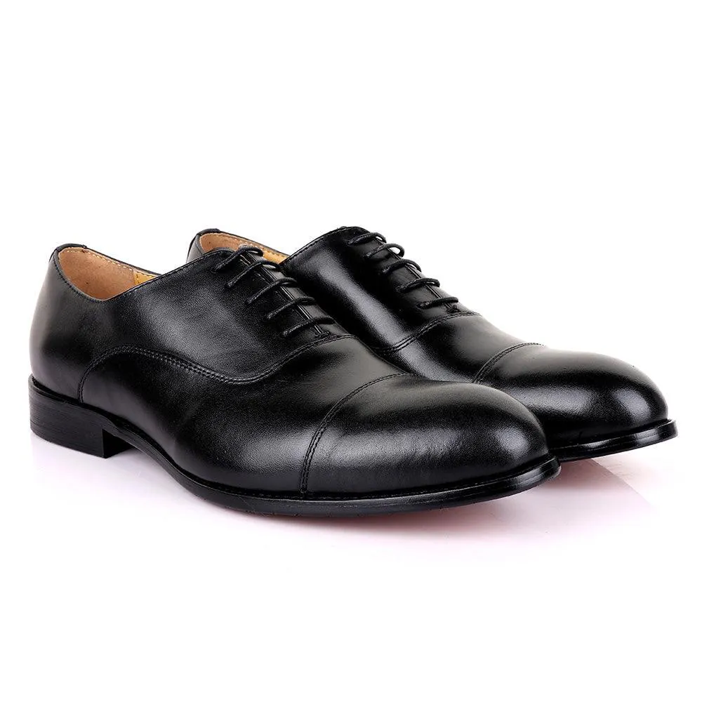 John Mendson Lace Leather Black Shoe